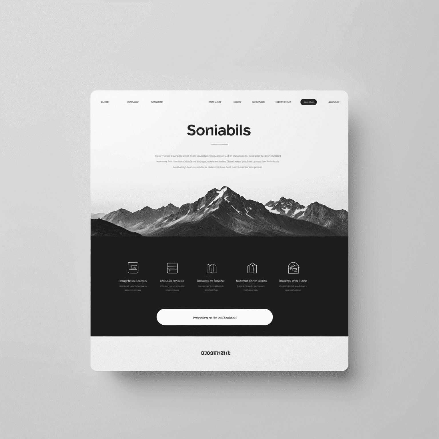 A minimalist black and white image showcasing a clean, user-friendly interface design with simple icons and clear typography.