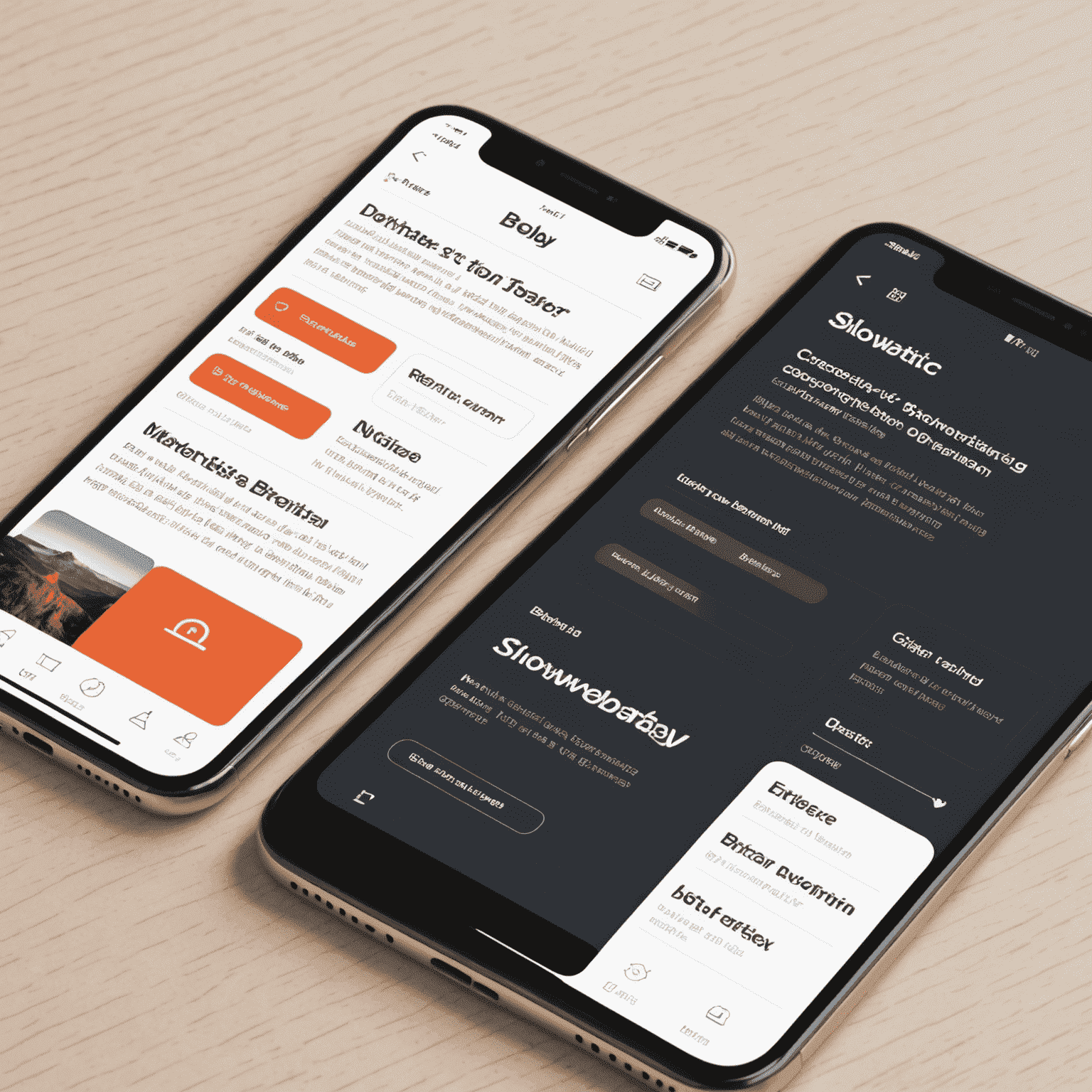 A side-by-side comparison of Slowmatic's consistent design across desktop and mobile interfaces, showcasing the same color scheme, typography, and layout principles